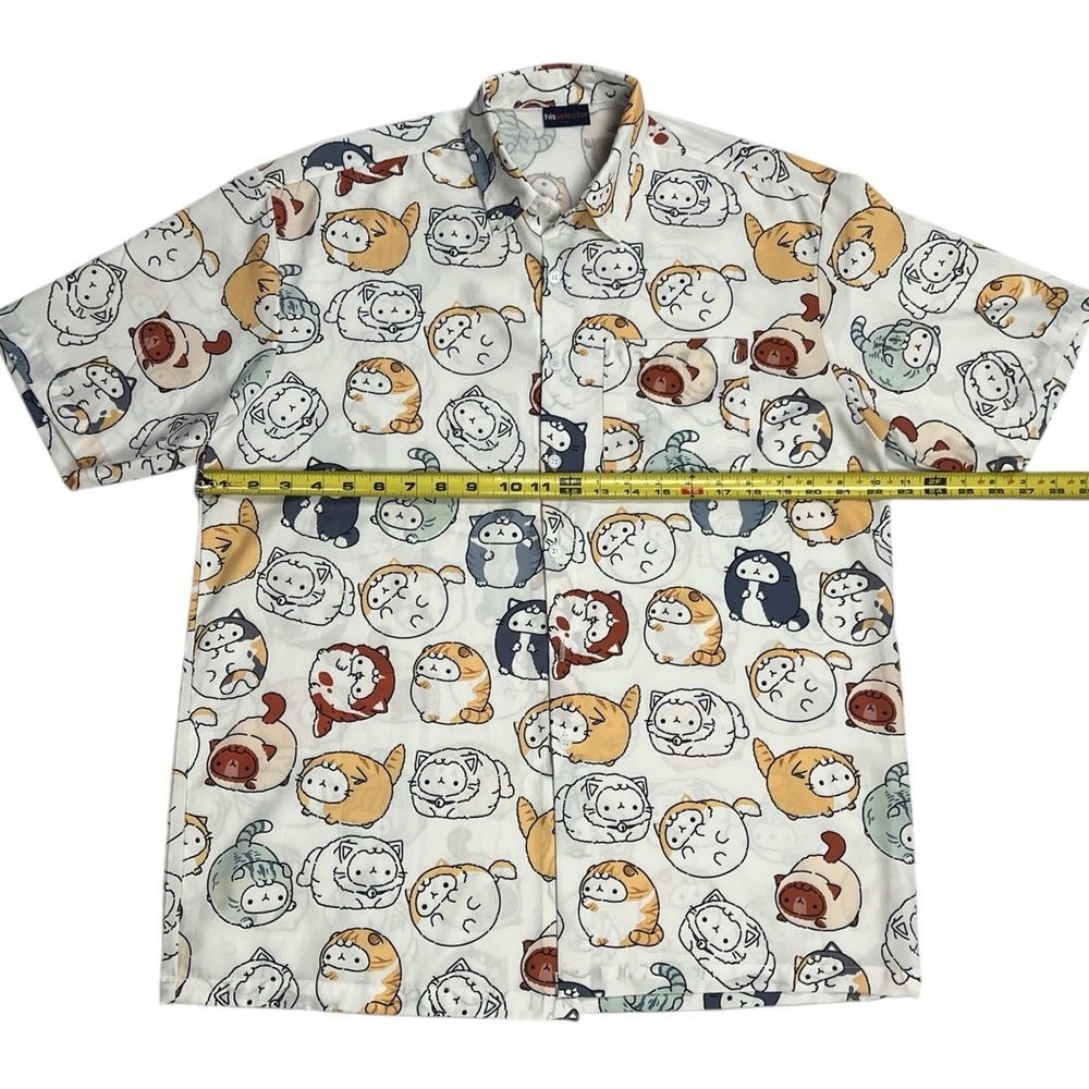 Men's Thai Casual Printed Loose-Fit Shirt -authentic From Thailand Button Up - L - Picture 4 of 8